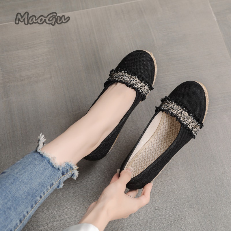 女性用エスパドリーユ ウェッジシューズ ラウンドトゥ スリッ - Wedge Espadrille Women のレビューと価格