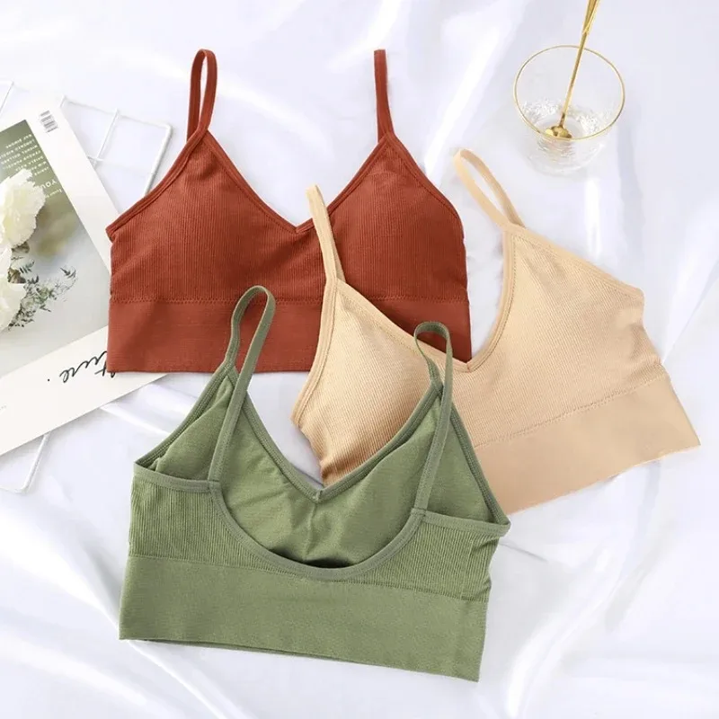 シームレスな女性プッシュアップブラジャー美しいバックブラジャ - Bralette Triangle Set のレビューと価格