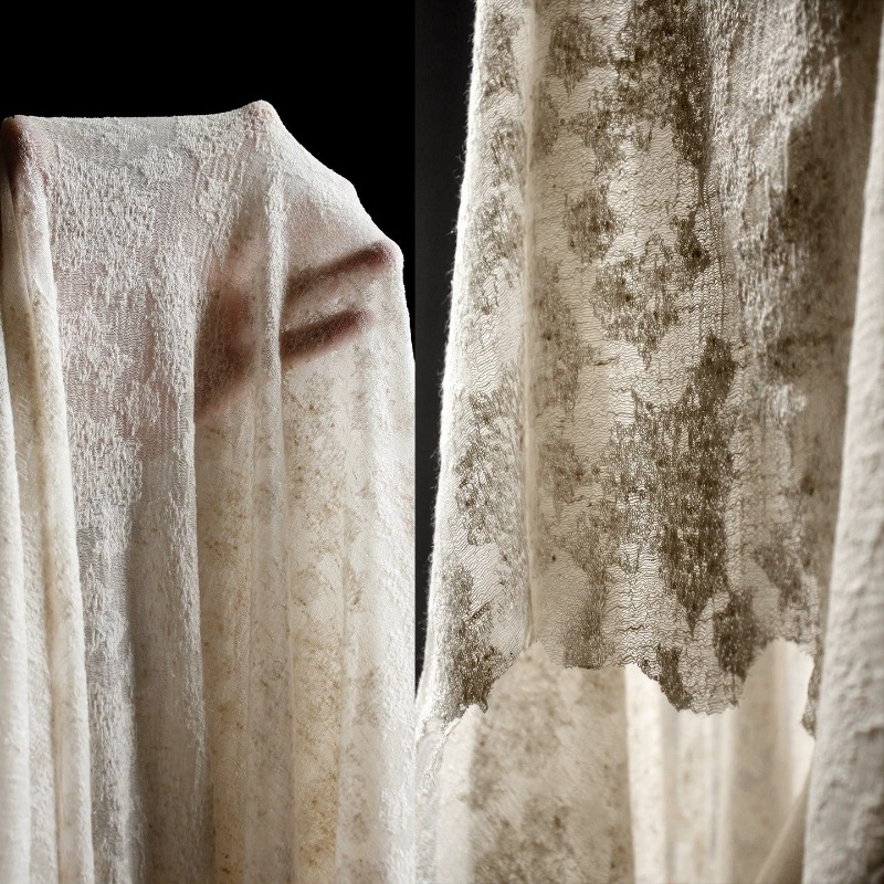 アンティーク調の質感のあるコットンリネンニット生地伸縮性のあ - Linen Dress Wrap のレビューと価格