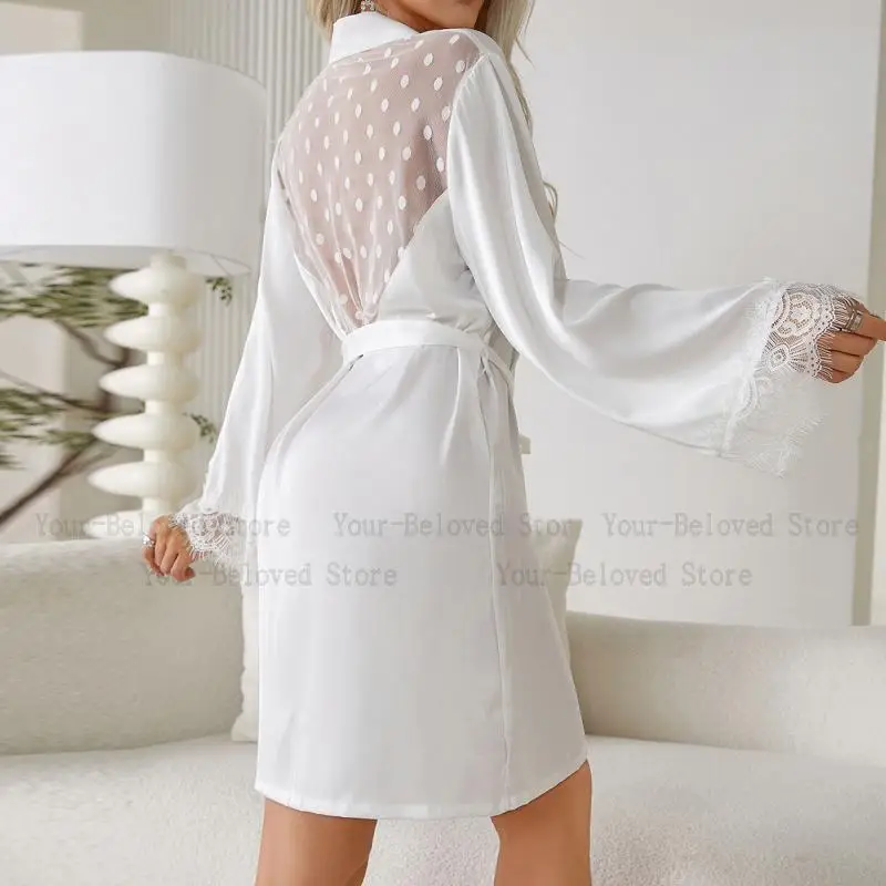 ショート着物黒薄手のメッシュローブ長袖親密なランジェリー女性 - Kimono Sheer Floral のレビューと価格
