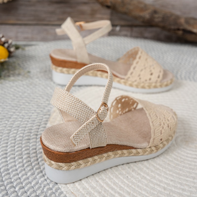 女性用レースウェッジサンダル、エスパドリーユプラットフォーム - Wedge Espadrille Women のレビューと価格