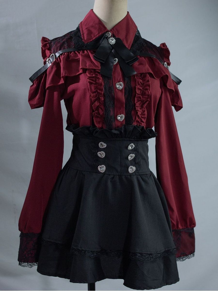 サブカルチャーJK制服2点セット オフショルダー スウィート - Blouse Off Shoulder のレビューと価格